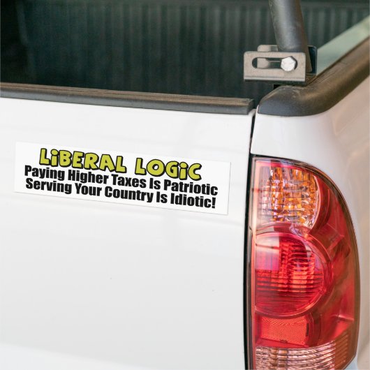 Liberale logica: Idiotisch! Bumpersticker (Op Truck)