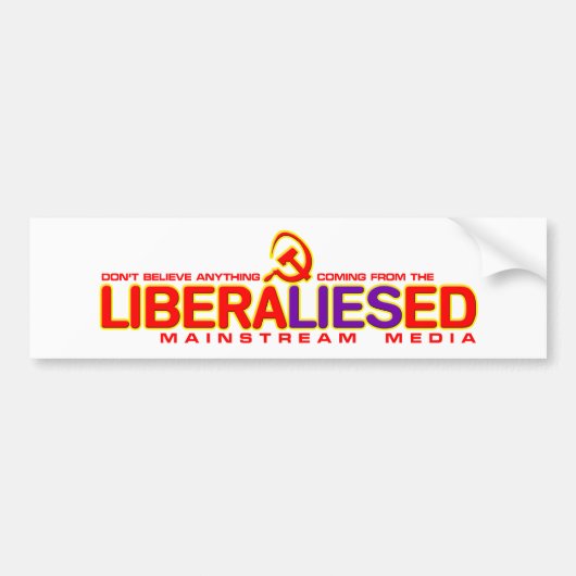 Liberale mainstreammedia bumpersticker (Voorkant)