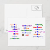 Liberale morele waarden briefkaart (Voorkant / Achterkant)