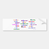 Liberale morele waarden bumpersticker (Voorkant)