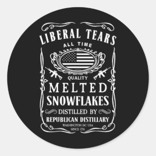 Liberale Tranen T-shirt Grappig Republikeins Conse Ronde Sticker