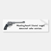 liberale vegandemocraat met bloeding en hart bumpersticker (Voorkant)