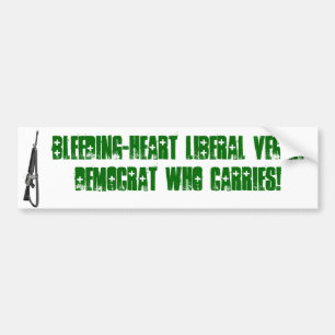 liberale vegandemocraat met bloeding en hart bumpersticker