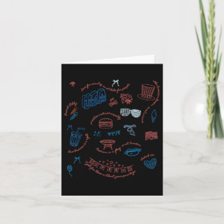 Liberale vierde juli Doodle 4e juli voor mannen Kaart
