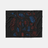 Liberale Vierde Juli Doodle Geheime Subtiele Fleece Deken (Voorkant (Horizontaal))