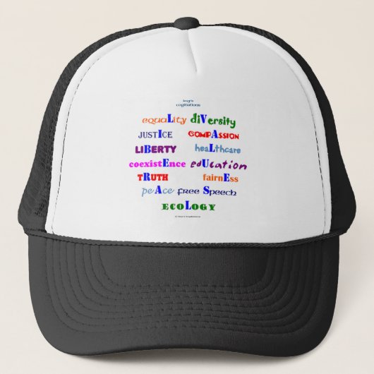Liberale waarden trucker pet (Voorkant)