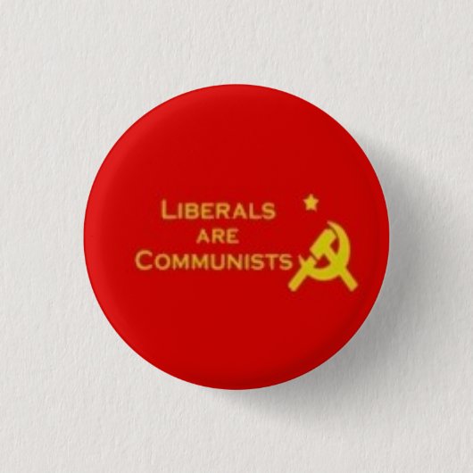 Liberalen=communisten Ronde Button 3,2 Cm (Voorkant)