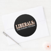 Liberalen - De vijand van binnenuit Ronde Sticker (Envelop)