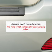 Liberalen haten Amerika niet Bumpersticker (Op auto)