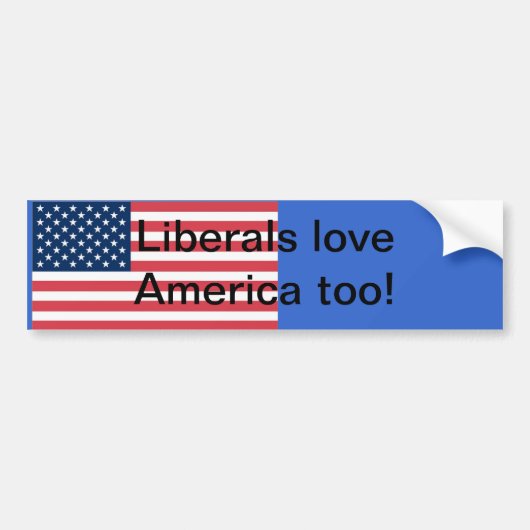 Liberalen houden ook van amerika aan de bumperstic bumpersticker (Voorkant)