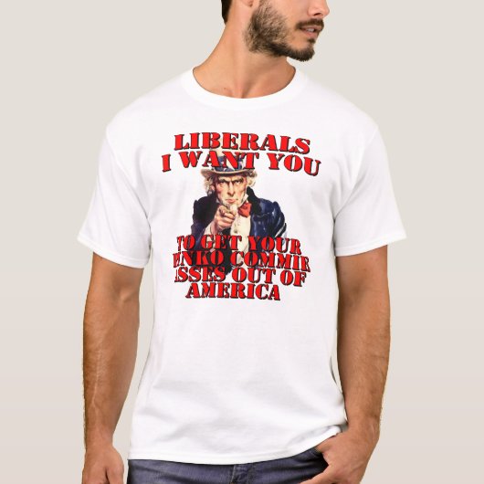 Liberalen: laat Amerika T-shirt over (Voorkant)