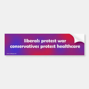liberalen tegen conservatieven bumpersticker