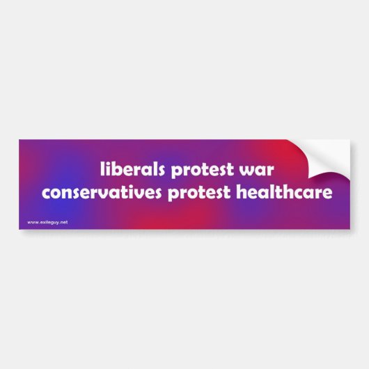 liberalen tegen conservatieven bumpersticker (Voorkant)