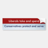 Liberalen vs. Conservatieven Bumperstickers (Voorkant)