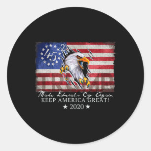Liberalen weer laten huilen - Donald Trump Verkiez Ronde Sticker