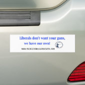 Liberalen willen geen bumpersticker met uw geweren (Op auto)