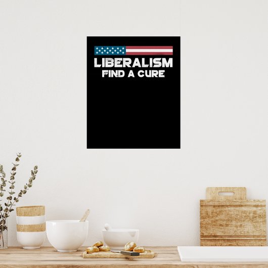 Liberalisme: Een echte Amerikaanse vlag Poster (Keuken)