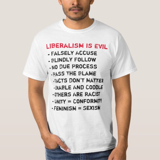 Liberalisme is een kwaad T-shirt (Voorkant)