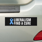 LIBERALISME VINDT EEN CURE BUMPERSTICKER (Op auto)