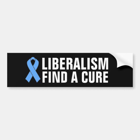 LIBERALISME VINDT EEN CURE BUMPERSTICKER (Voorkant)