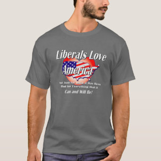 Liberals-Love-America-Black T-shirt