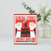 Liberate Oakland Occupy Protest Flyer Briefkaart (Staand voorkant)