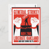 Liberate Oakland Occupy Protest Flyer Briefkaart (Voorkant / Achterkant)