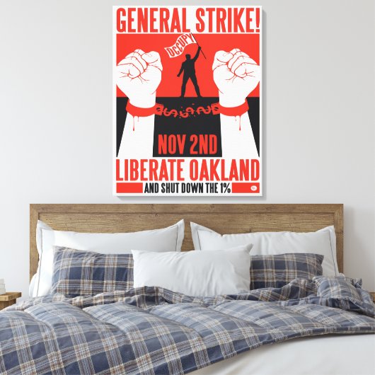 Liberate Oakland Occupy Wall Street ingepakt canva Canvas Afdruk (Insitu (Slaapkamer))