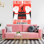Liberate Oakland Occupy Wall Street ingepakt canva Canvas Afdruk (Insitu (Woonkamer))