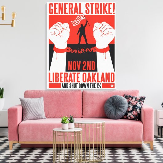Liberate Oakland Occupy Wall Street ingepakt canva Canvas Afdruk (Insitu (Woonkamer))
