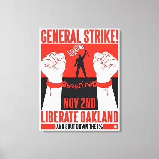 Liberate Oakland Occupy Wall Street ingepakt canva Canvas Afdruk (Voorkant)