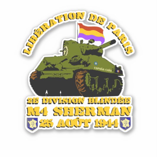 Libération de Paris M4 Sherman Sticker (Voorkant)