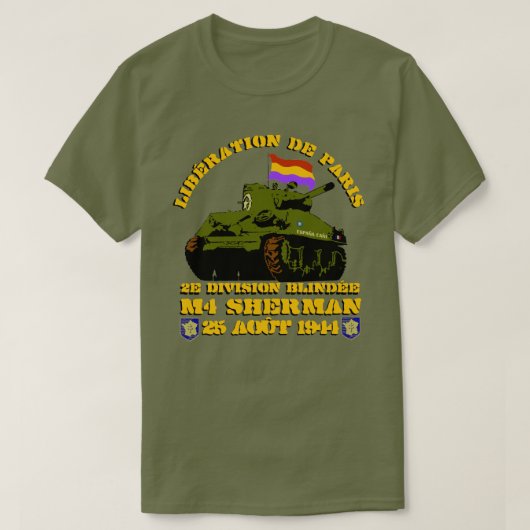 Libération de Paris M4 Sherman T-shirt (Design voorkant)