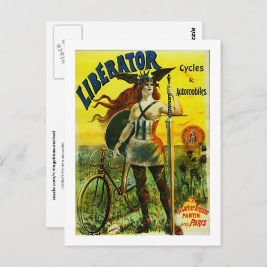 LIBERATOR-fietsen en  fiets voor automatische gege Briefkaart (Voorkant / Achterkant)