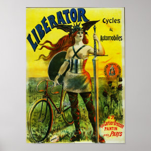 LIBERATOR-fietsen en  fiets voor automatische gege Poster