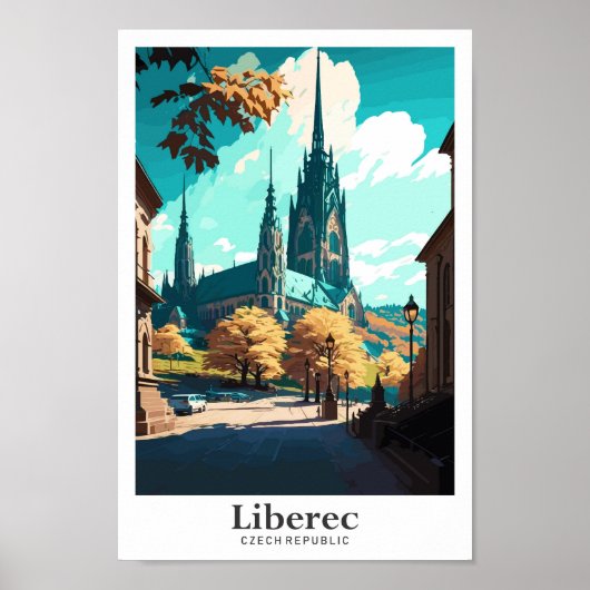 Liberec Czech Travel Art Vintage Poster (Voorkant)