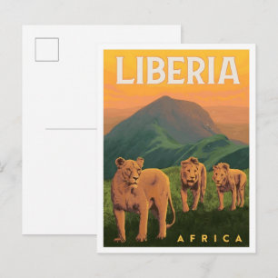 Liberia Afrika Vintage Reizen Briefkaart