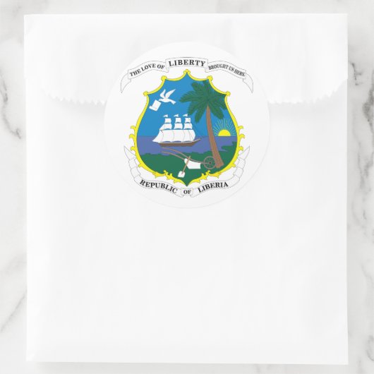 liberia embleem ronde sticker (Tas)