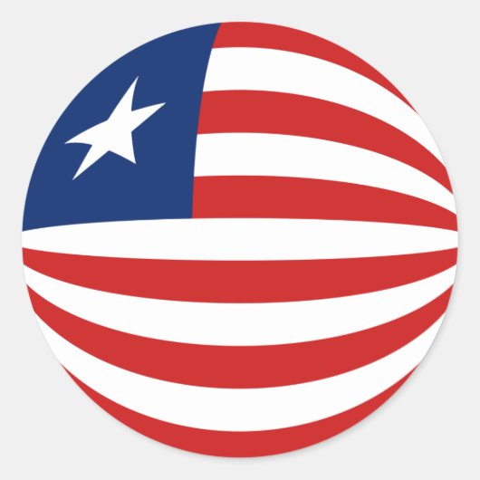 Liberia Fisheye Vlag Sticker (Voorkant)