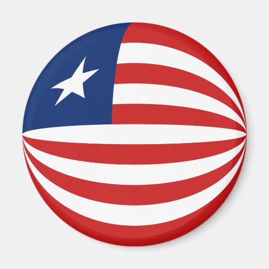 Liberia Fisheye Vlagmagneet Magneet (Voorkant)