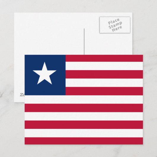 Liberia Flag Briefkaart (Voorkant / Achterkant)