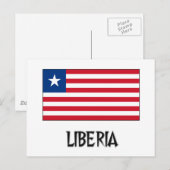 Liberia Flag Briefkaart (Voorkant / Achterkant)