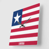 Liberia Flag Dazzling Patriotic Vierkante Klok (Hoek)