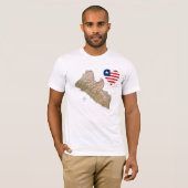 Liberia Flag Hart en Kaart T-Shirt (Voorkant volledig)
