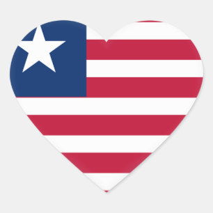Liberia Flag Hart Sticker