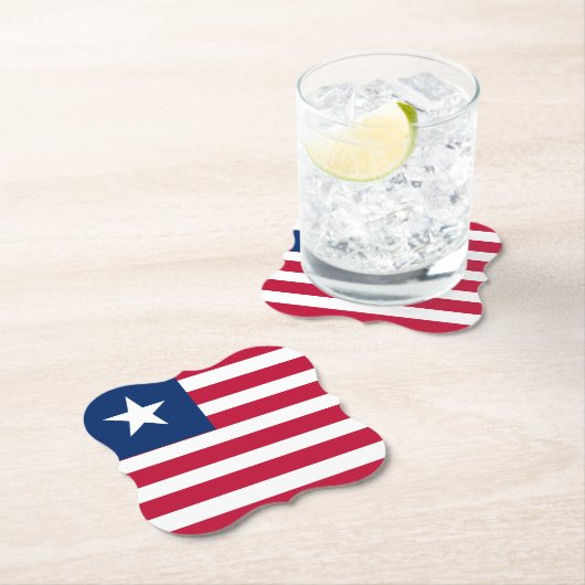 Liberia Flag Kartonnen Onderzetters (Insitu)