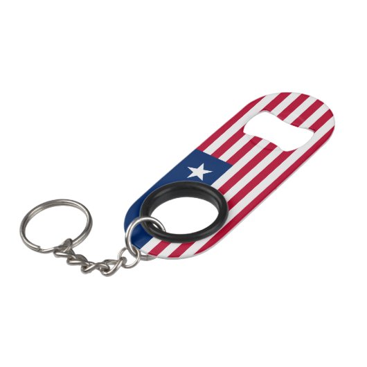 Liberia Flag Mini Flessenopener (Voorkant Gekanteld)