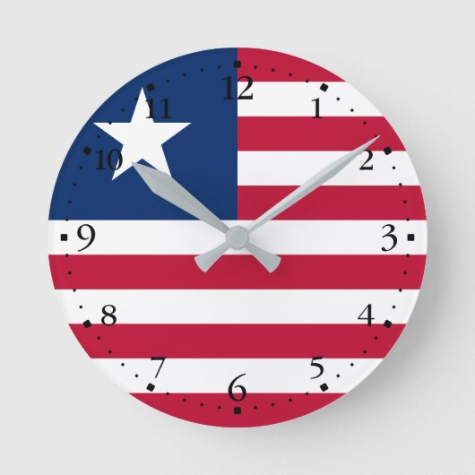 Liberia Flag Ronde Klok (Voorkant)