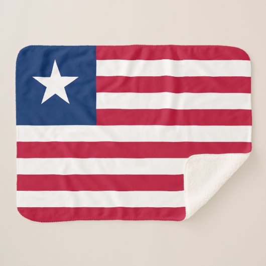 Liberia Flag Sherpa Deken (Voorkant (horizontaal))