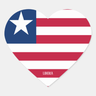 Liberia Flag Splendid Patriotic Hart Sticker
